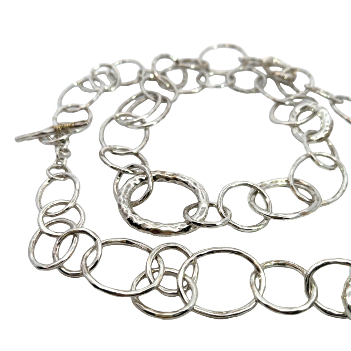 Ippolita Sterling Silver Hammered Link Necklace