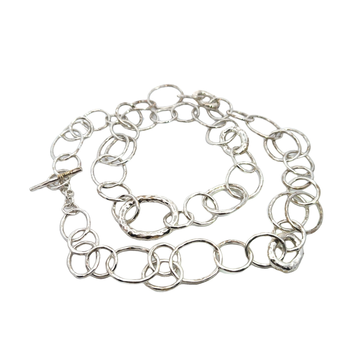 Ippolita Sterling Silver Hammered Link Necklace