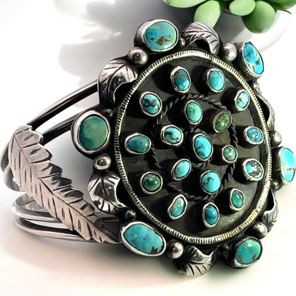Alice Seater Sterling Silver and Turquoise Cuff Bracelet