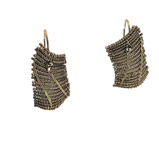 Barbara Patrick 14KY gold woven earrings