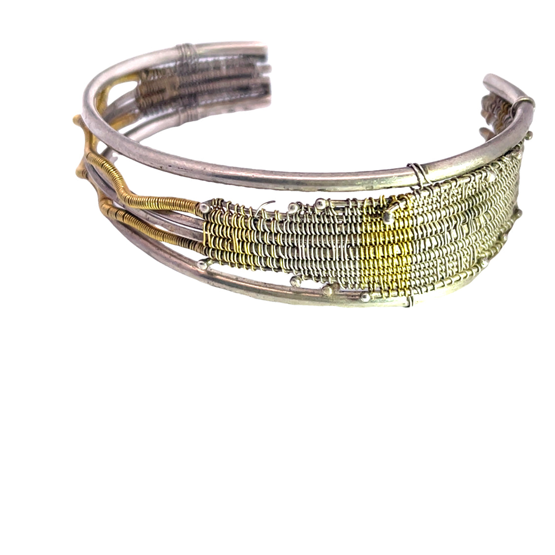 Barbara Patrick 22KY gold and Sterling silver Wire Wrap bracelet