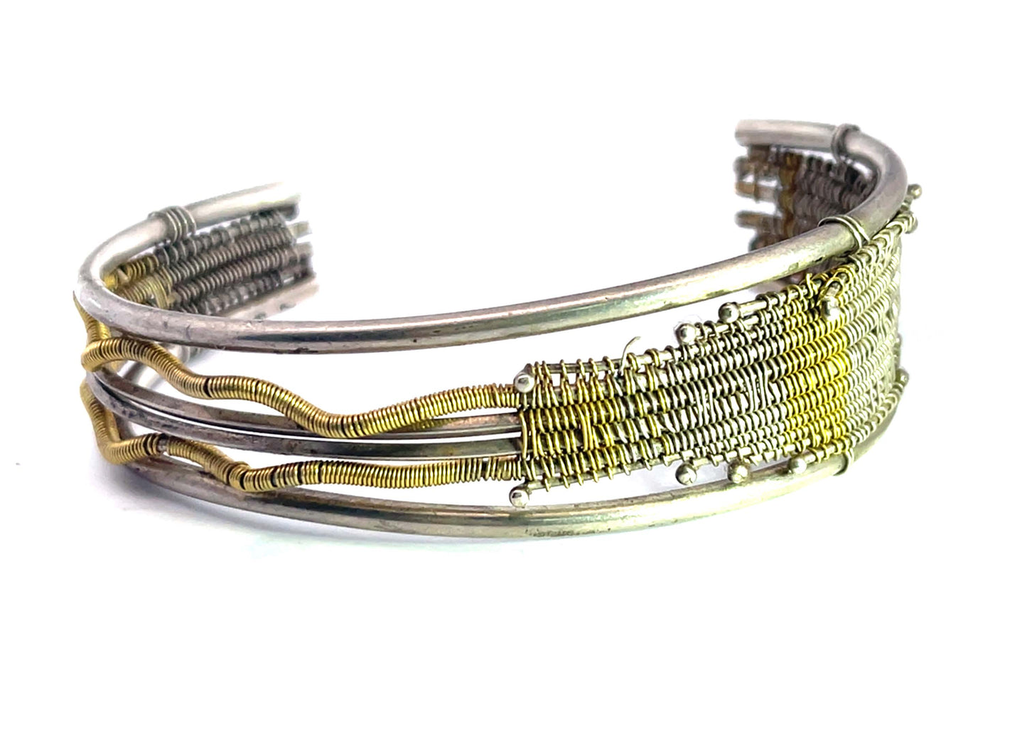 Barbara Patrick 22KY gold and Sterling silver Wire Wrap bracelet