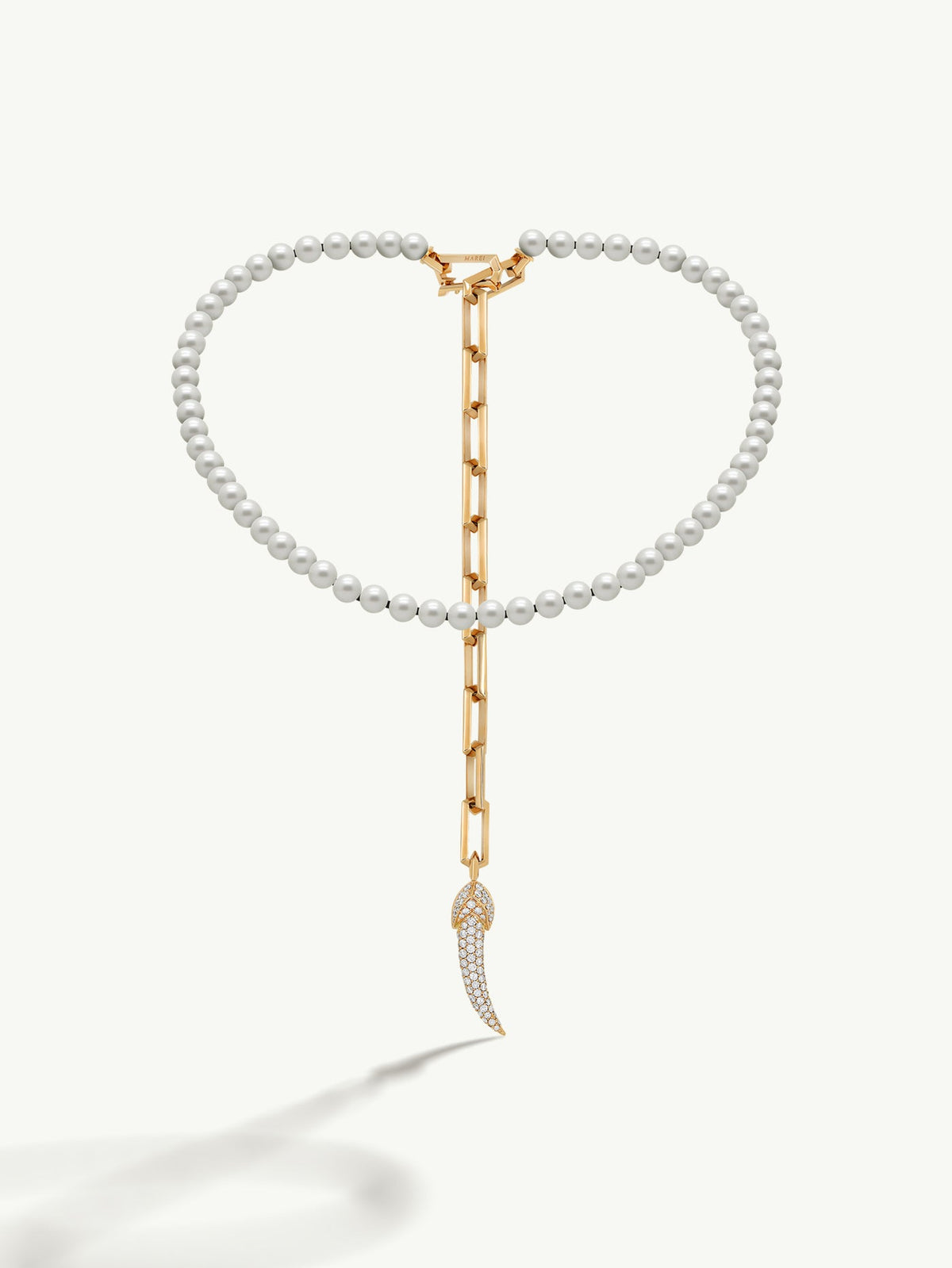 Damian Horn Talisman Pearl Necklace