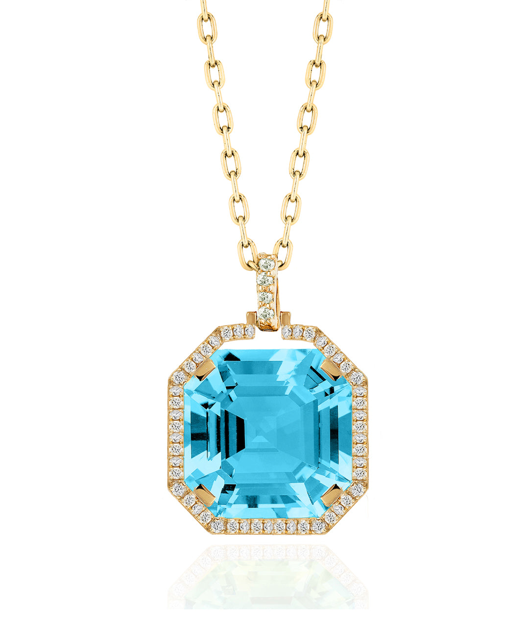Gossip Asscher Pendant with Diamond Halo