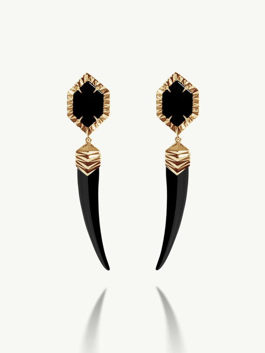 Alexandria Horn Talisman Drop Earrings
