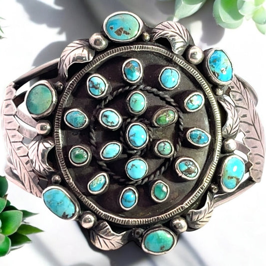 Alice Seater Sterling Silver and Turquoise Cuff Bracelet